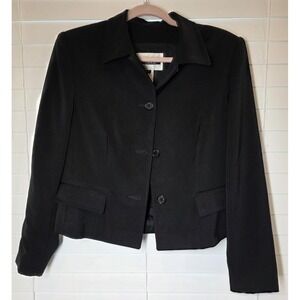 Vintage Votre Nom Paris Black Blazer Button Short Lined Jacket Hong‎ Kong sz 4